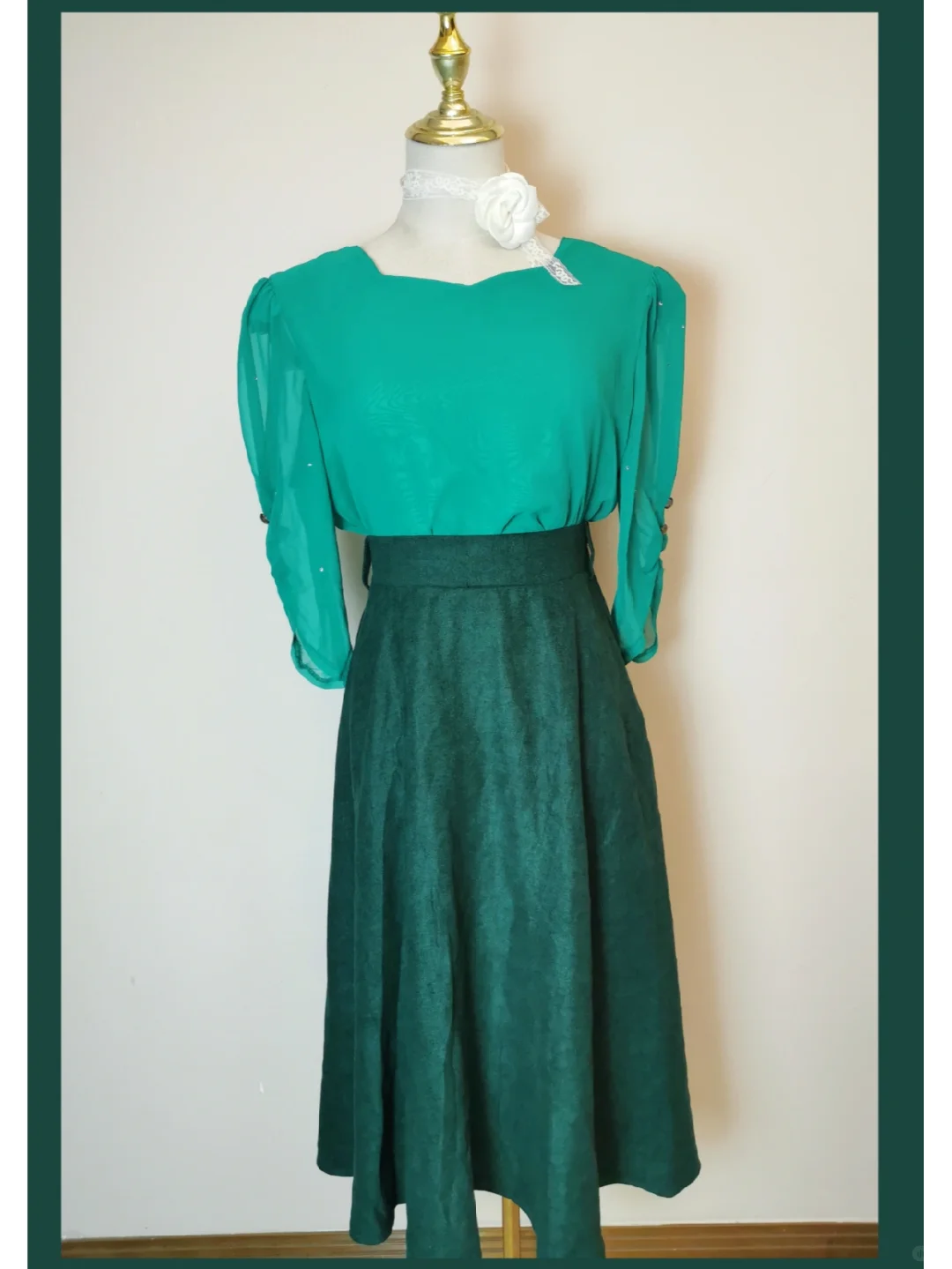 简约高级法式通勤宫廷风古着vintage穿搭