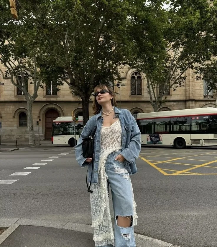 蕾丝单品叠穿-穿搭