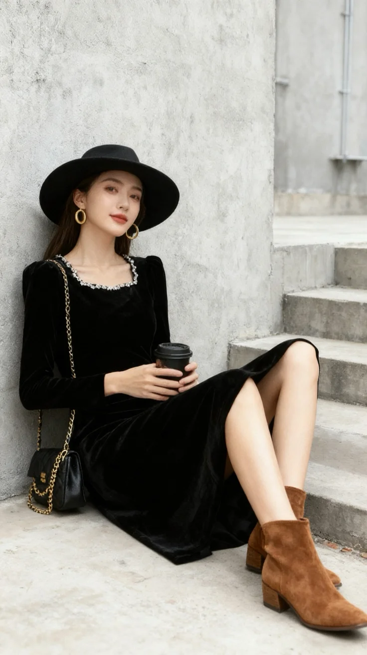 这套装扮有点高级的韵味～