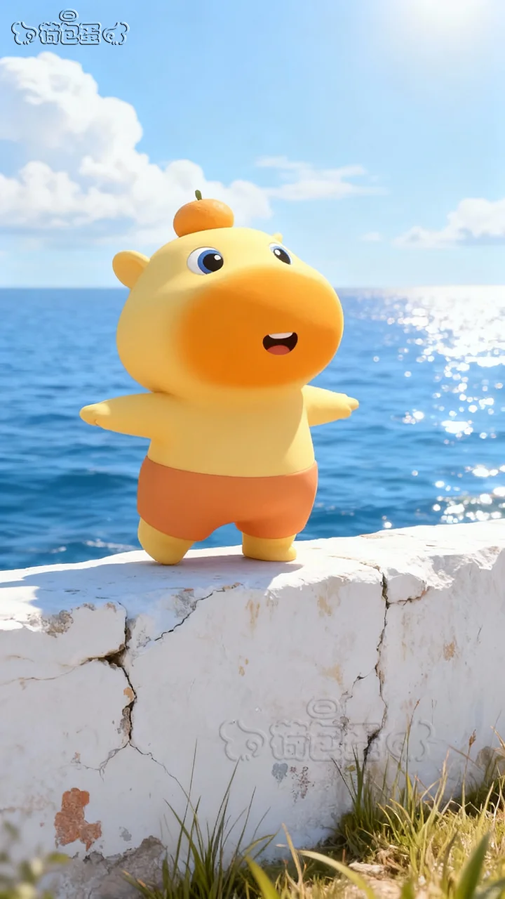 水豚噜噜壁纸丨海岸系手机平板治愈背景壁纸