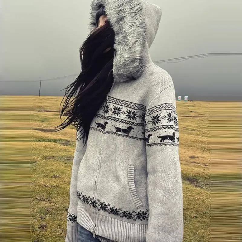 美式复古天花板🧶毛领开衫氛围感绝了