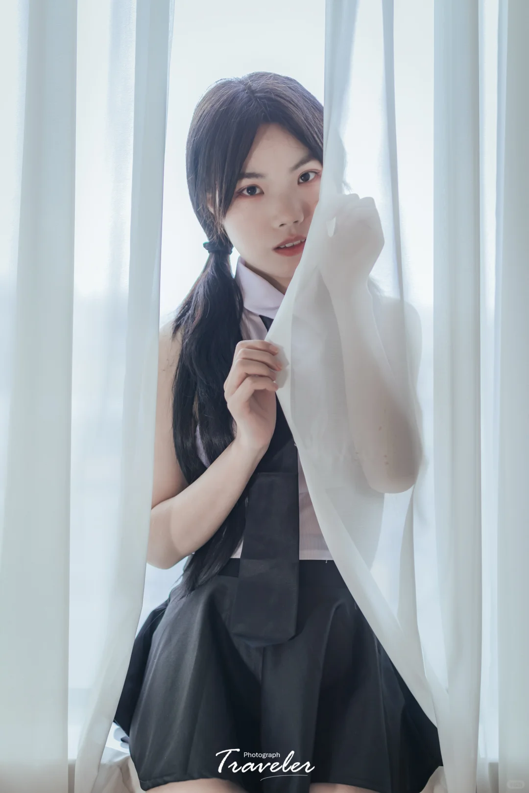 制服少女写真｜光影与质感的完美融合