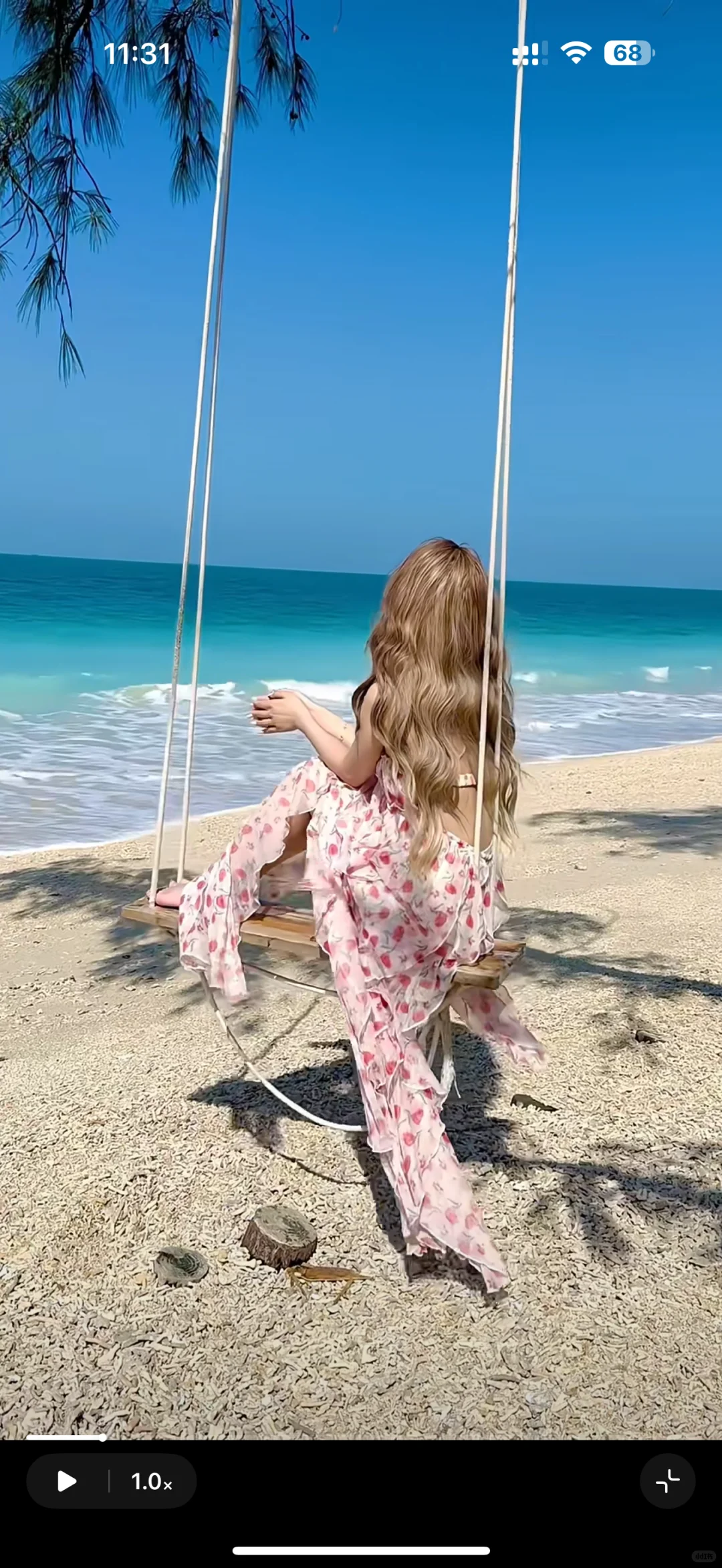 出海边次抛裙、草帽、海边餐布