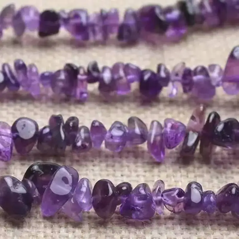 天然紫水晶碎石珠子紫晶手链女紫色手❄️