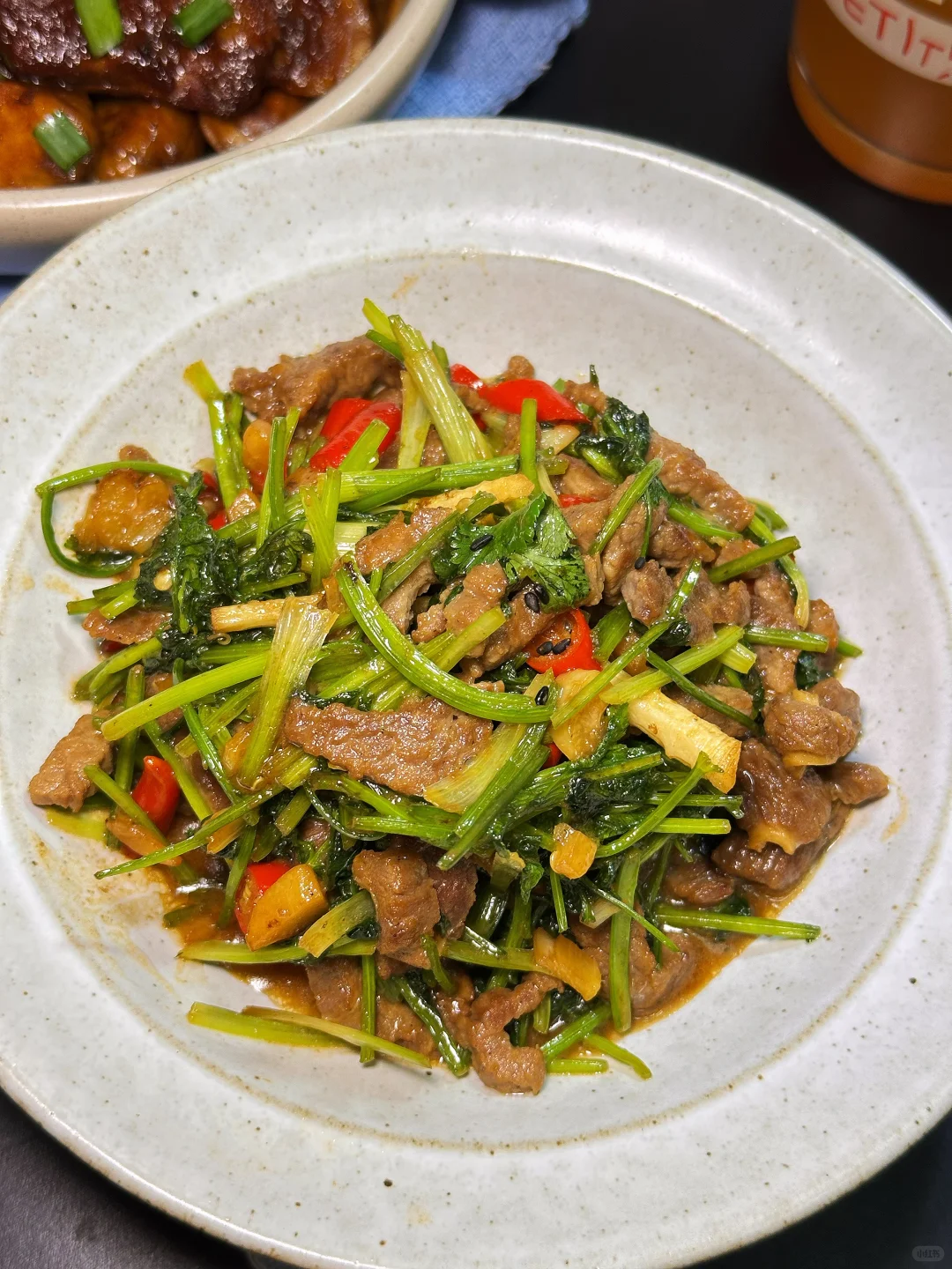 晚餐｜🌰板栗排骨 香菜炒牛肉 清炒生菜🥬