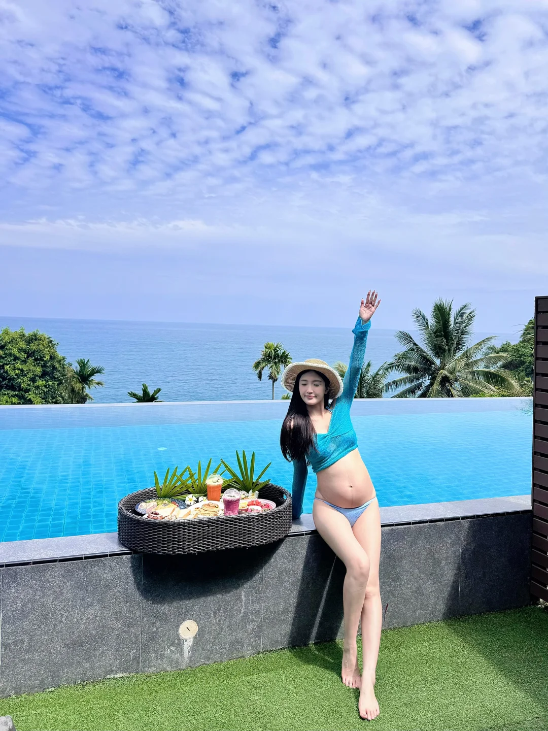 坚持不穿孕妇装 普吉岛度假穿搭18图💛