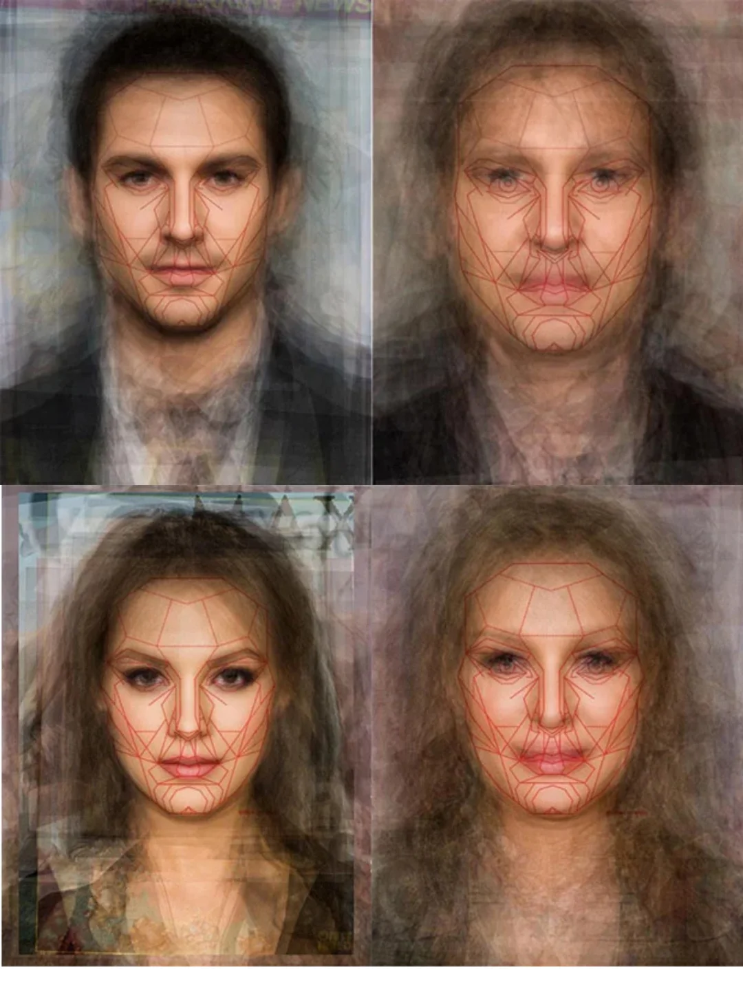 好看的人是相似的，所以叠加起来很清晰