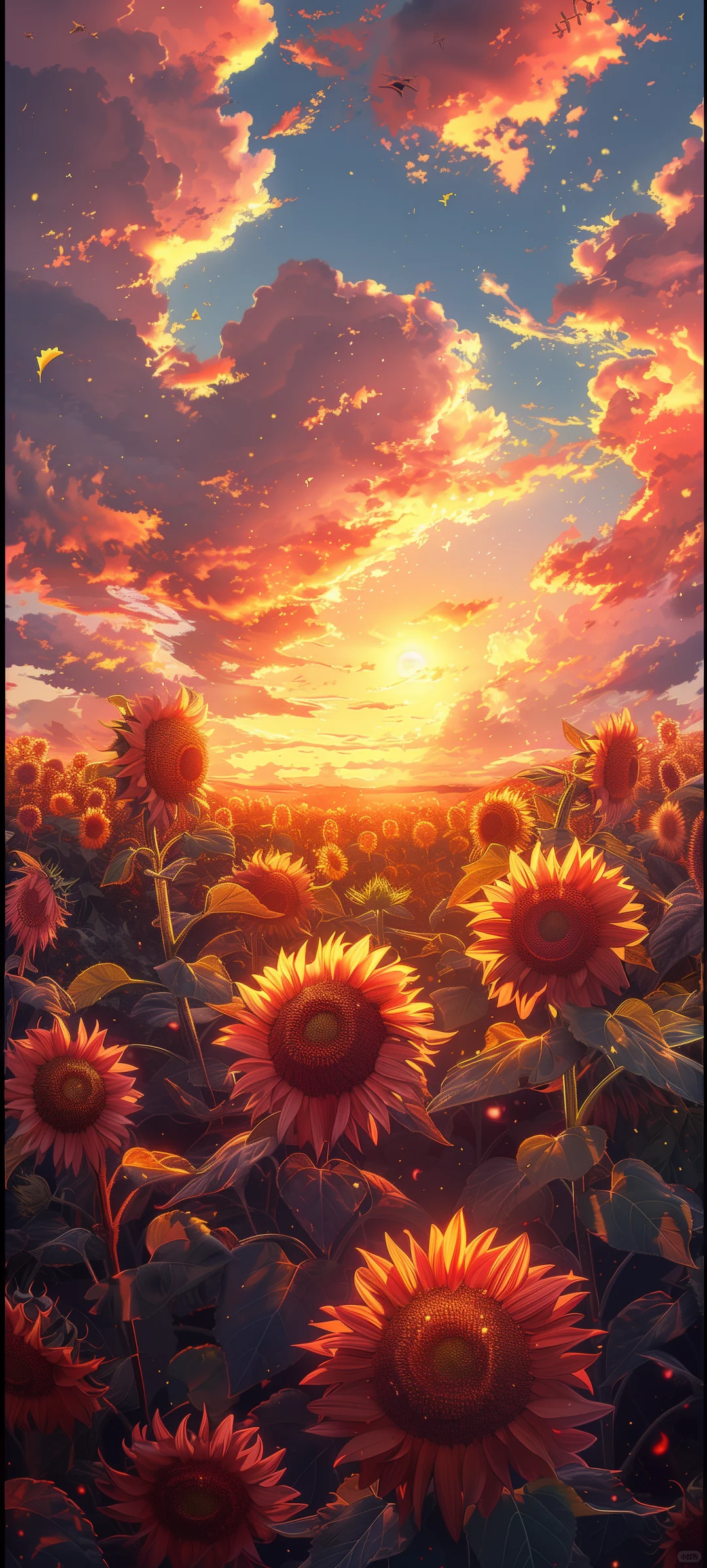 wallpaper|治愈壁纸向日葵与晚霞