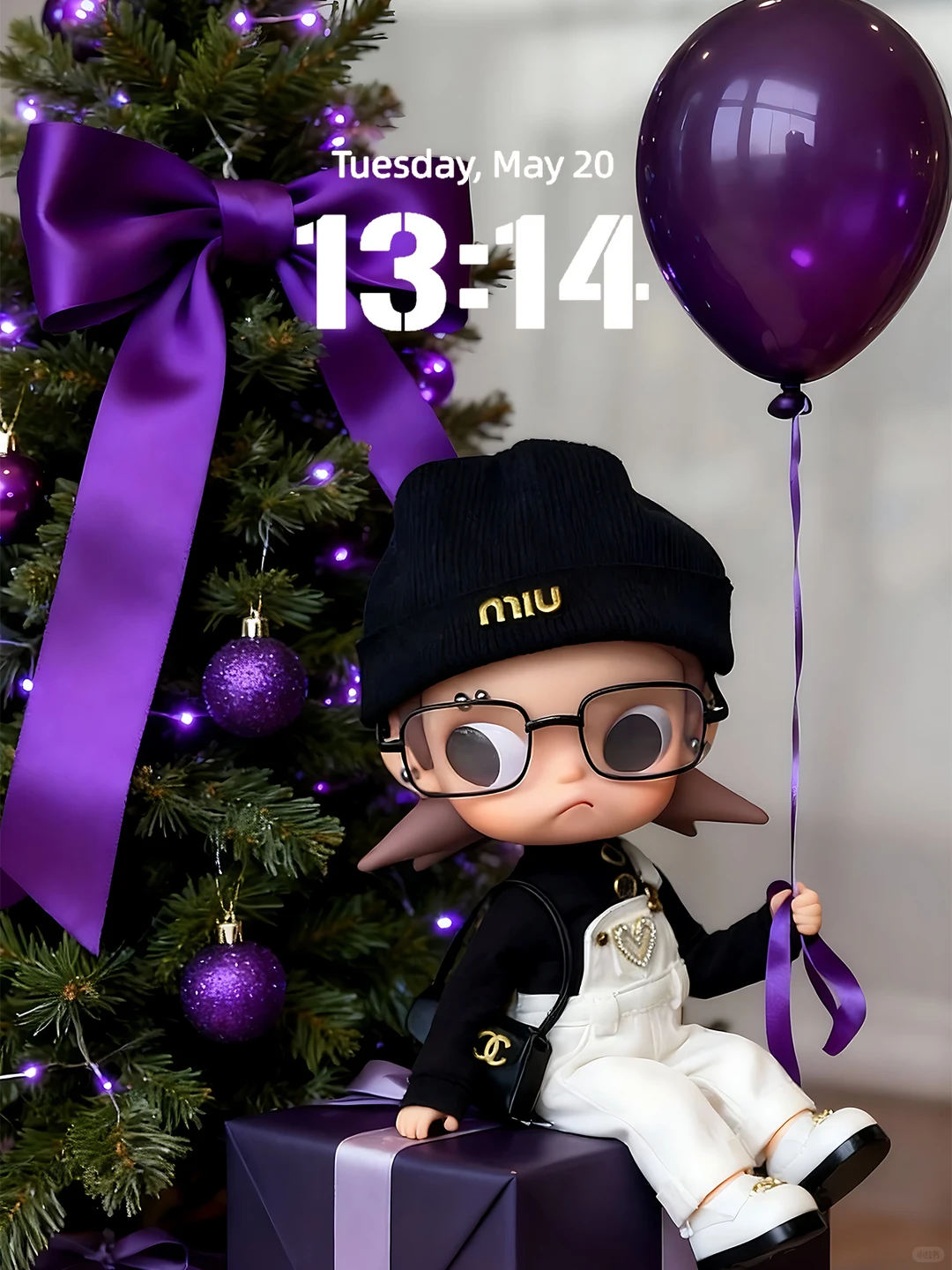 Z021｜紫色圣诞树Zsiga壁纸｜冬日氛围满满