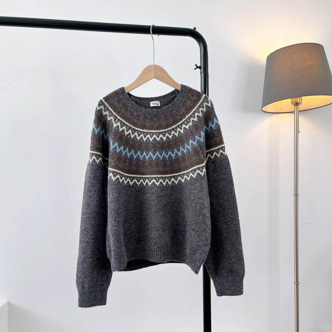 复古风毛衣、真的好高级！