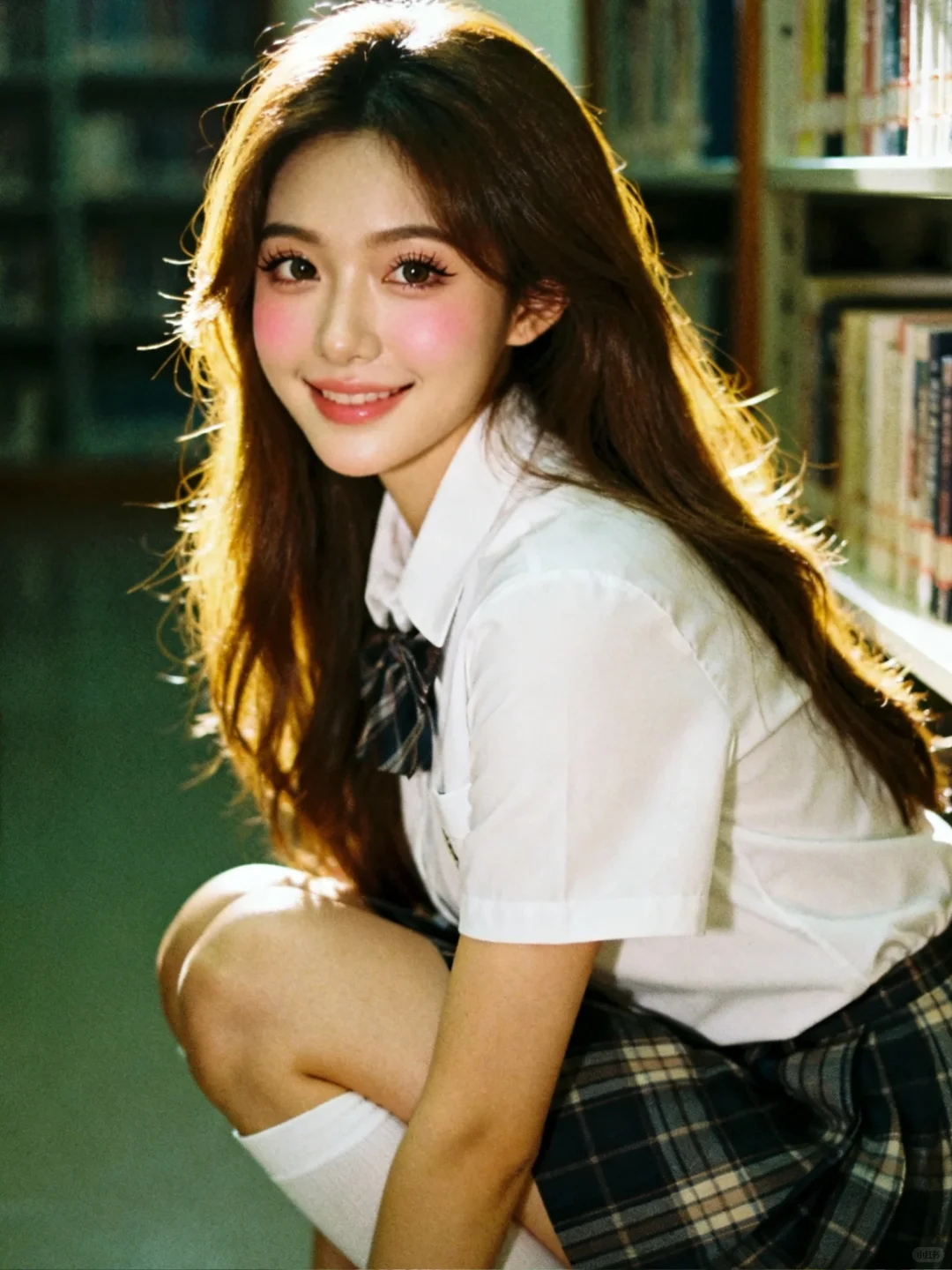 图书馆日系jk写真｜AI生成‼️