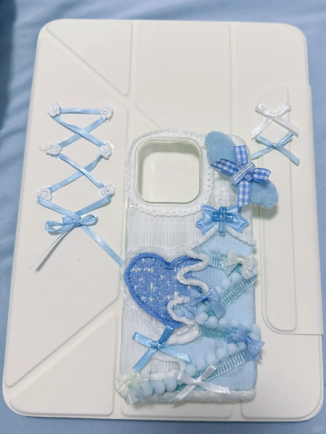 diy水蓝色圣诞树手机壳.ᐟ.ᐟ