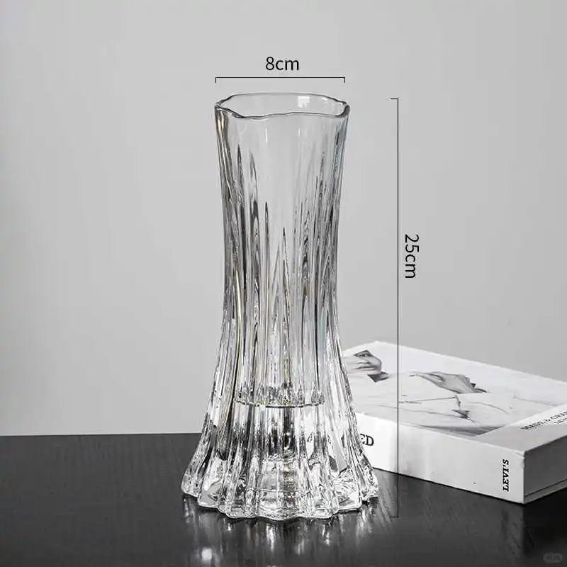 透明高级感玻璃花瓶，家居摆件新宠🌟