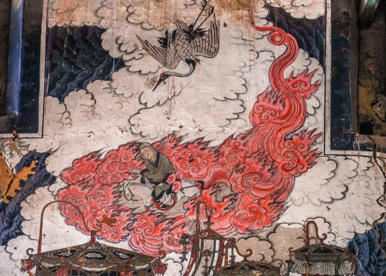 伯方仙翁庙明代壁画《唐玄宗泰山封禅图》