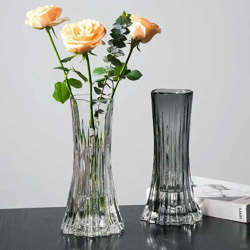 透明高级感玻璃花瓶，家居摆件新宠🌟