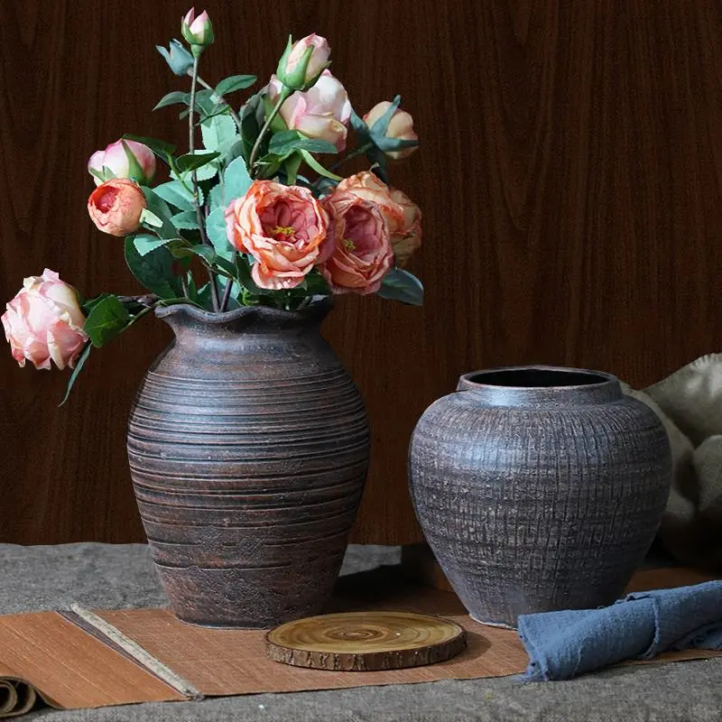 中式复古陶罐花瓶：家居里的诗意角落