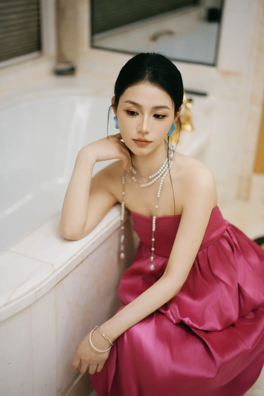 火龙果色晨袍 一抹盛开在清晨的娇艳繁花💗