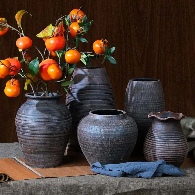 中式复古陶罐花瓶：家居里的诗意角落