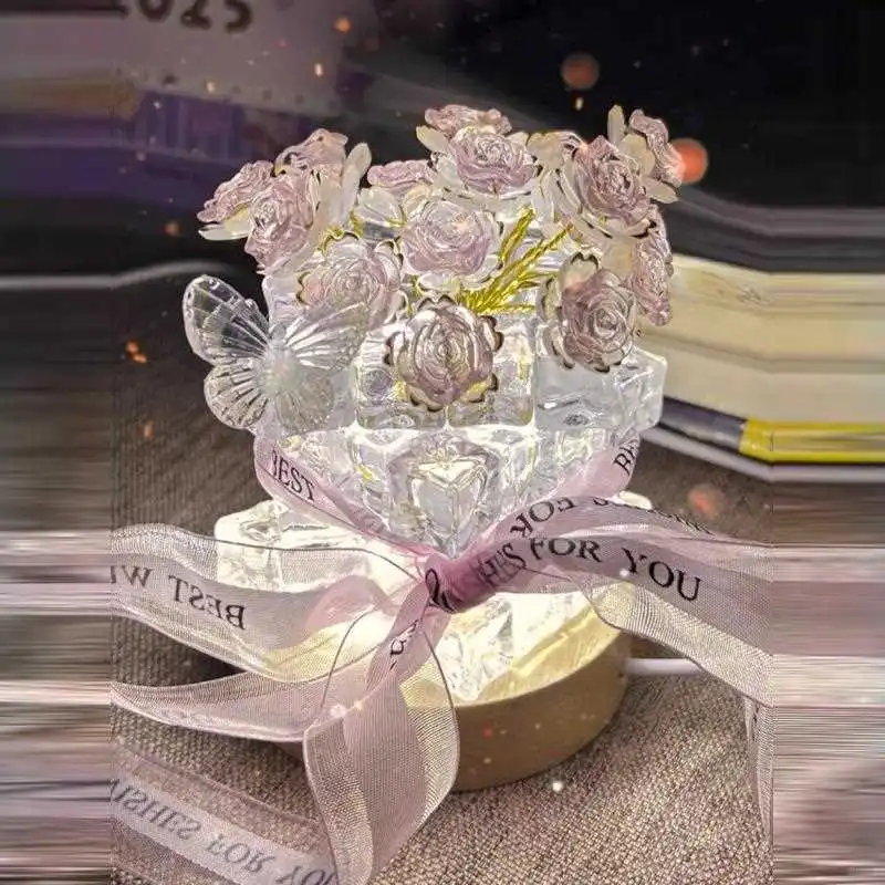 玫瑰冰块小夜灯DIY材料包，浪漫氛围拉满！