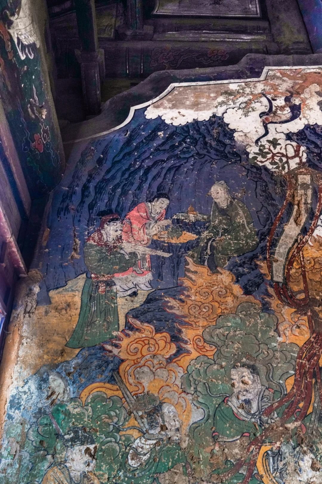 伯方仙翁庙明代壁画《唐玄宗泰山封禅图》