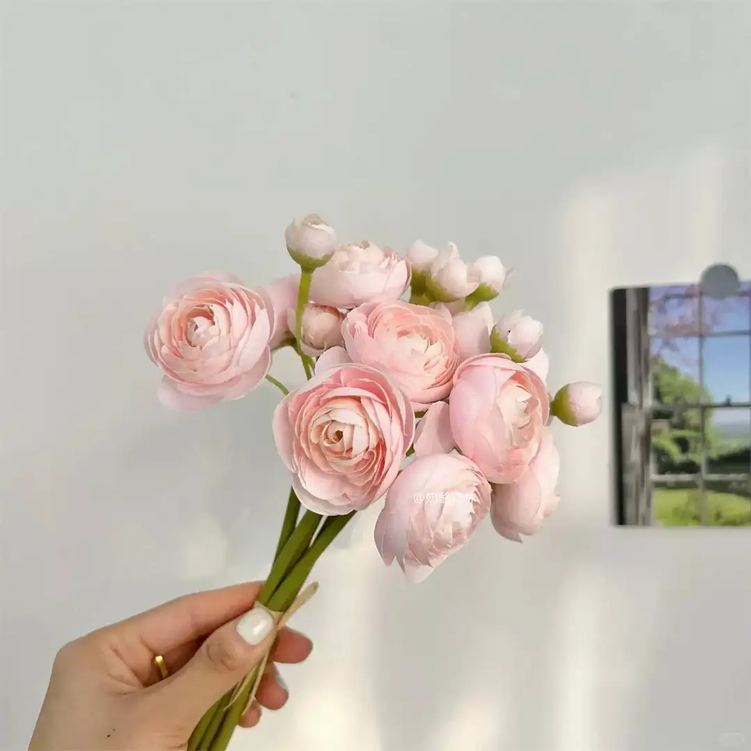 仿真洋牡丹露莲假花手捧花装饰超美🎀