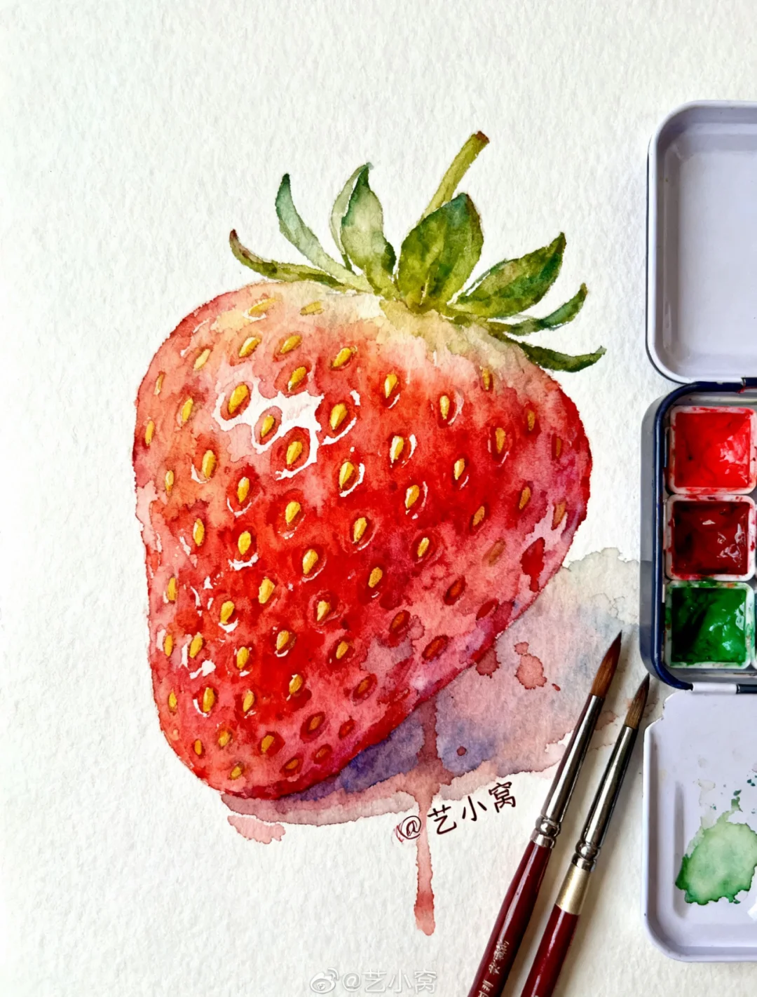 今天分享一颗娇艳欲滴的草莓