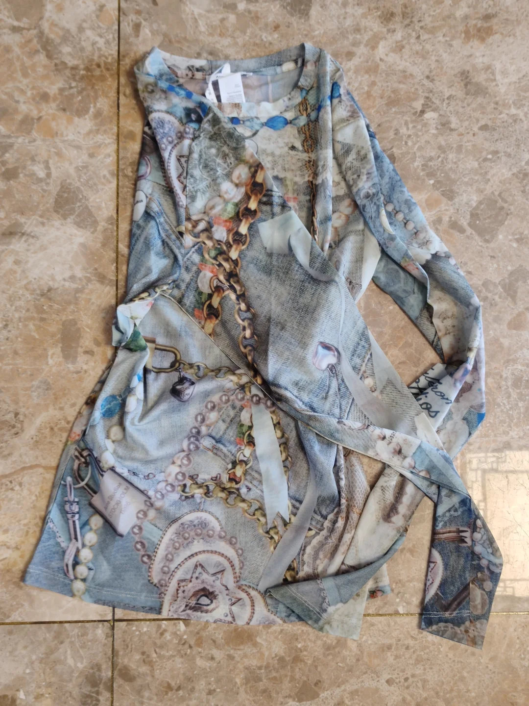 🔥3D蕾丝链条印花打底衫｜高级感叠穿神器