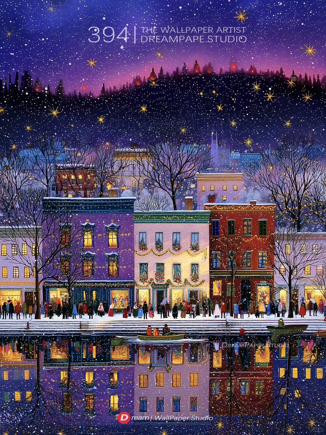 Dream壁纸/“紫罗兰色的雪夜童话小镇”