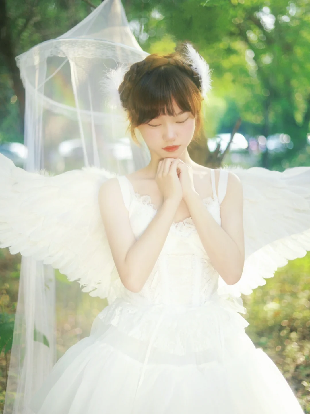 天使翅膀拍照！