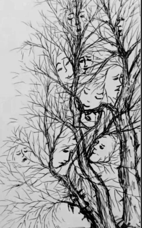 考眼力：图中树藏着13张人脸，你能看出几张