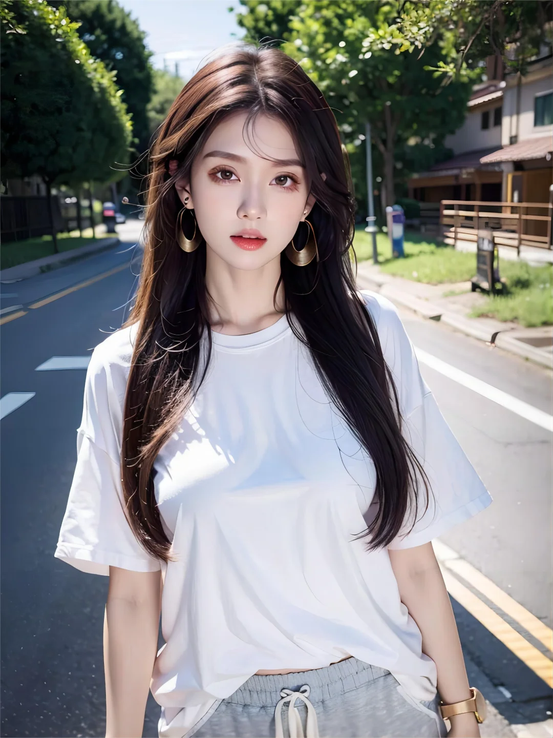 AI 绘画 宽松显瘦，休闲运动