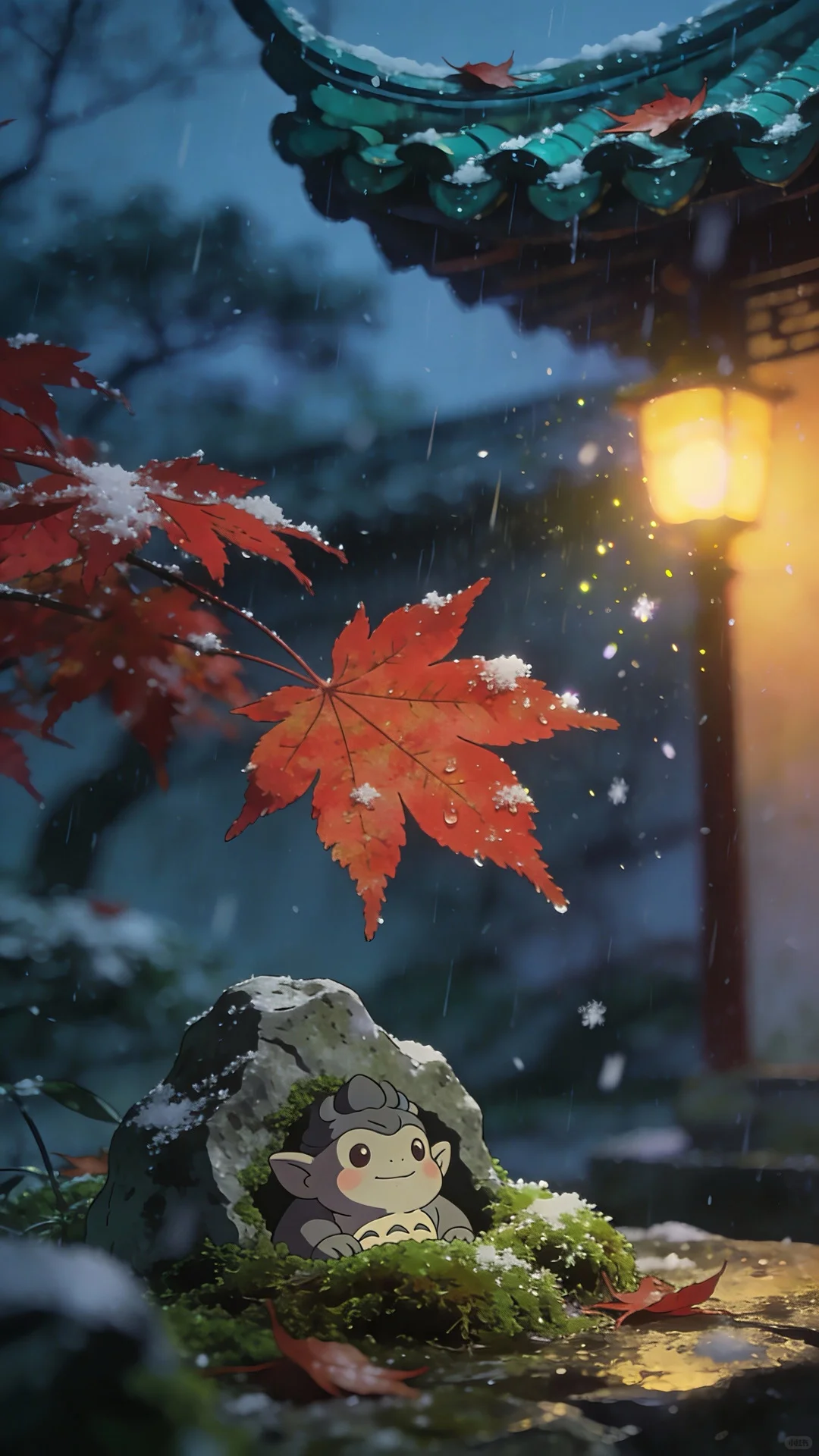 分享我做的会动的壁纸【庭院小山神】