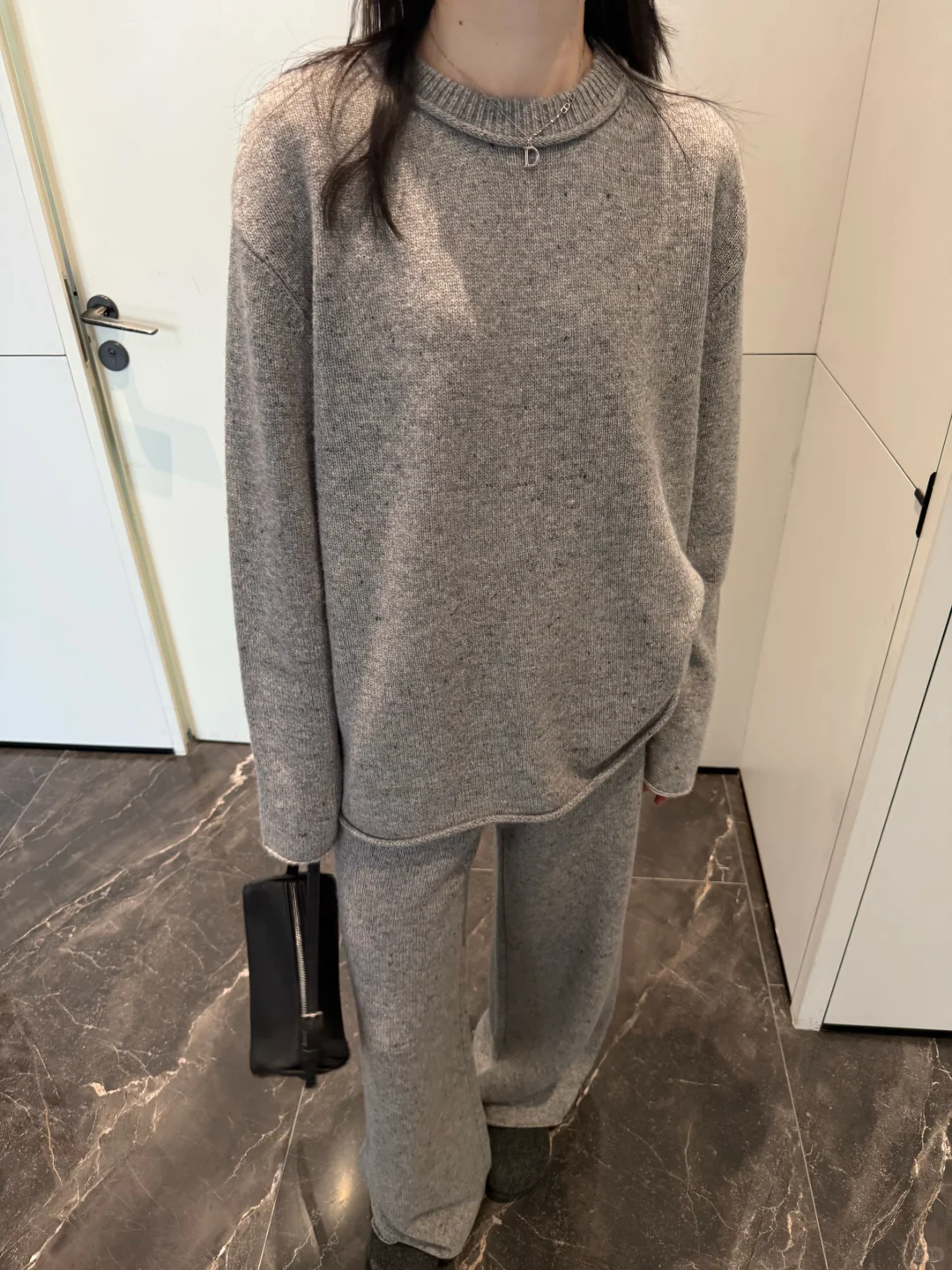 好慵懒的一套毛衣套装