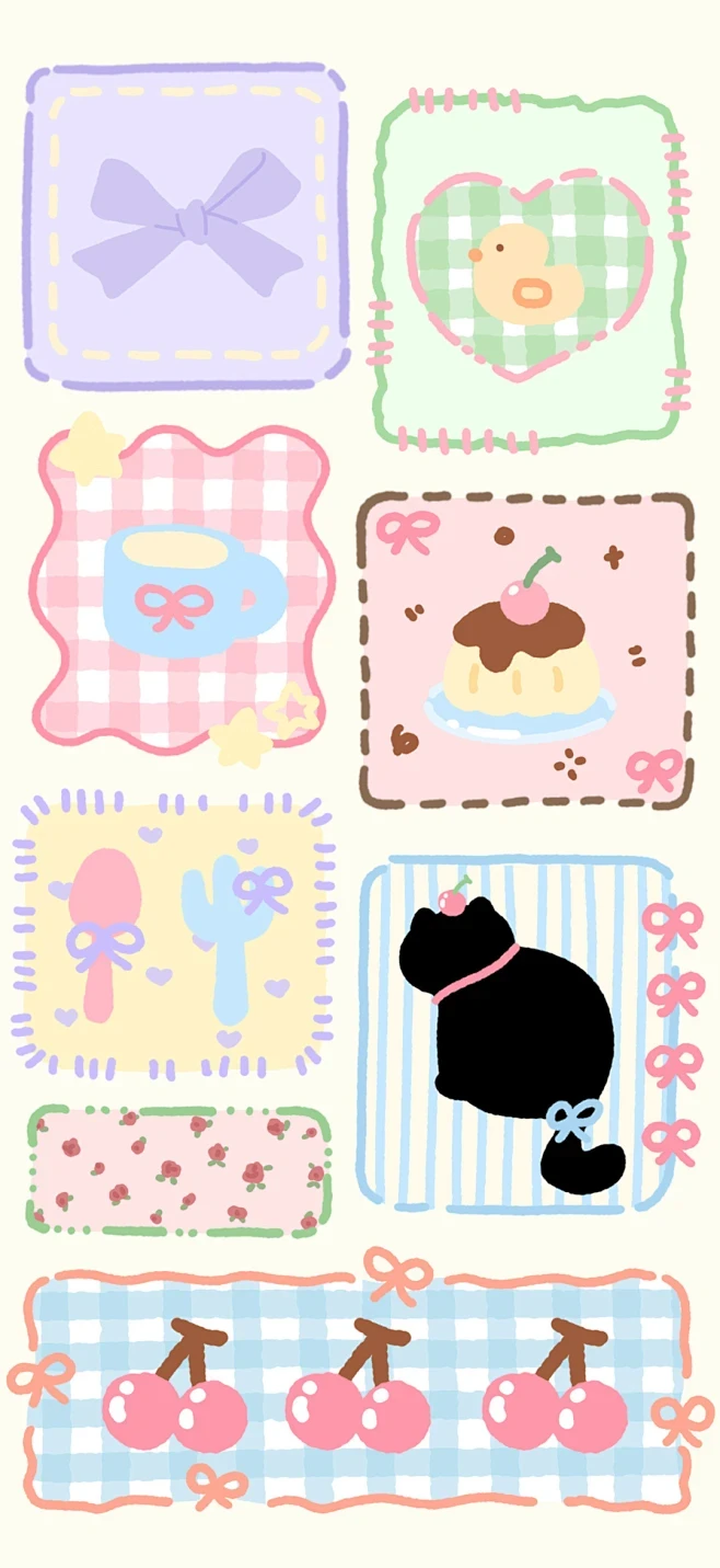 🎀✨治愈系格子壁纸｜可爱又治愈💕