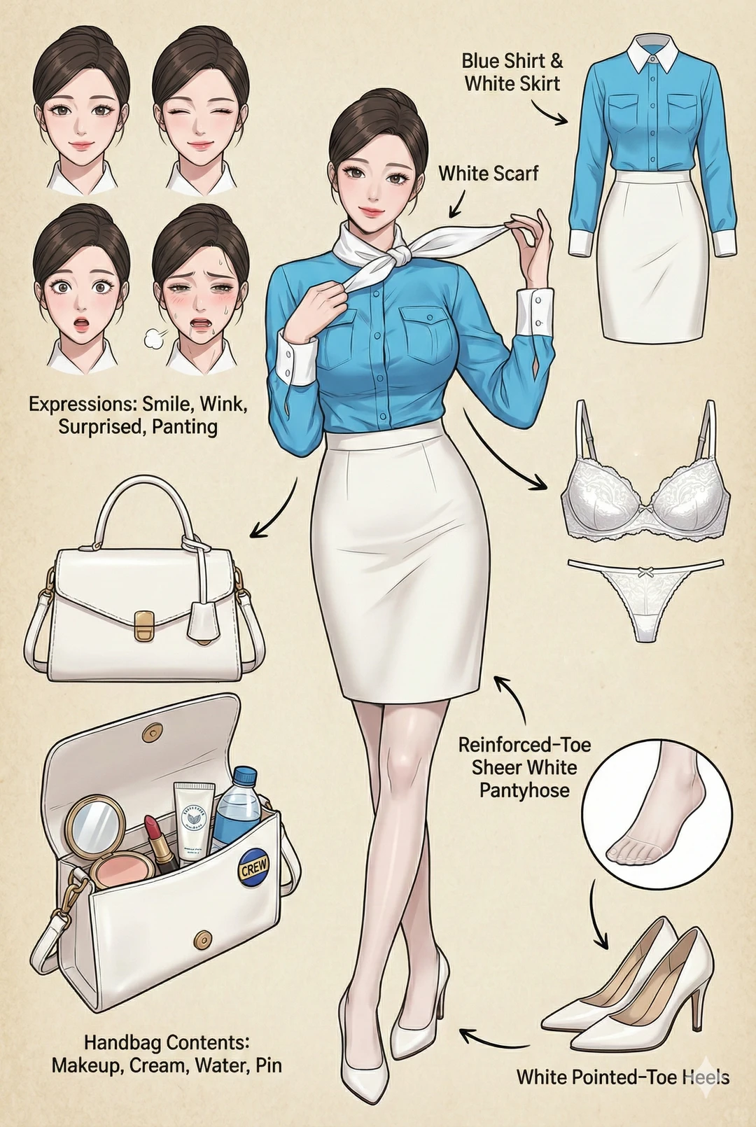 AI十四款空姐制服合集！Gemini Nano制服美学