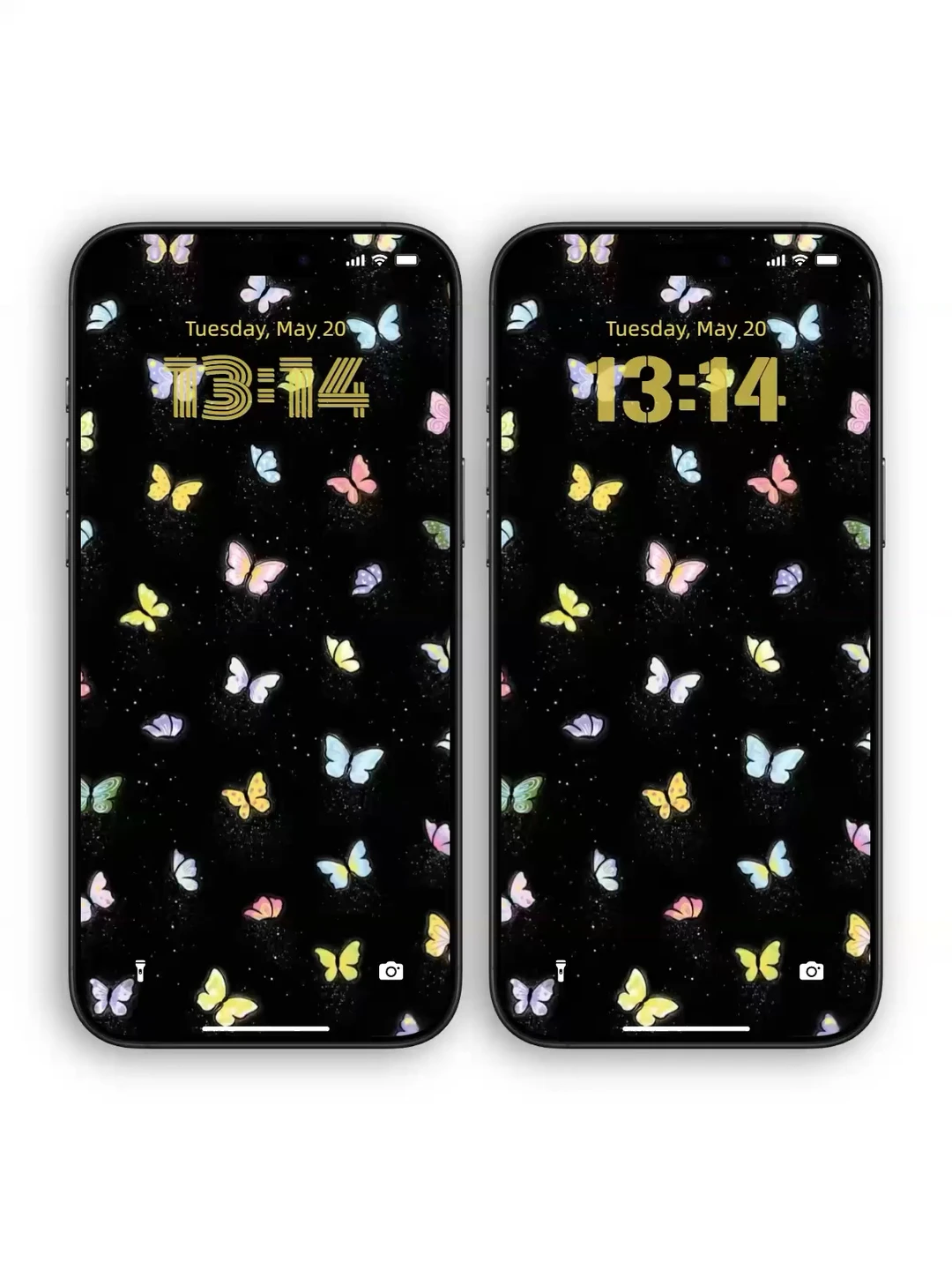 ✨会“飞”的蝴蝶壁纸！黑底星光+渐变彩色617