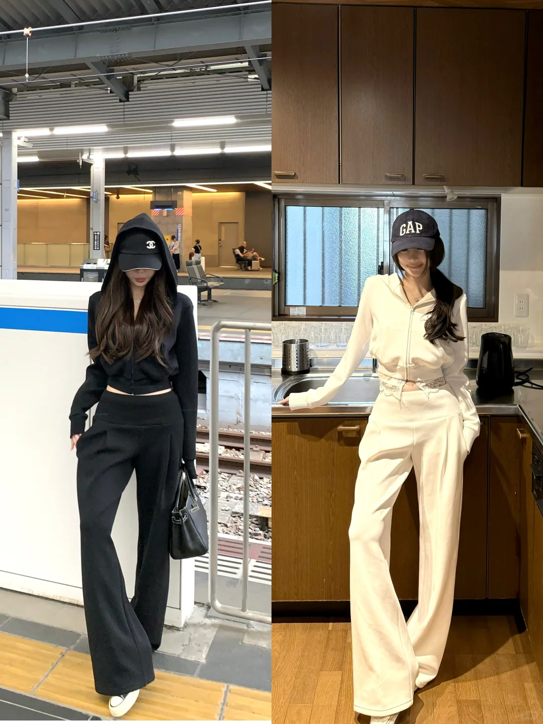 韩女运动套装的一些穿搭小思路！！