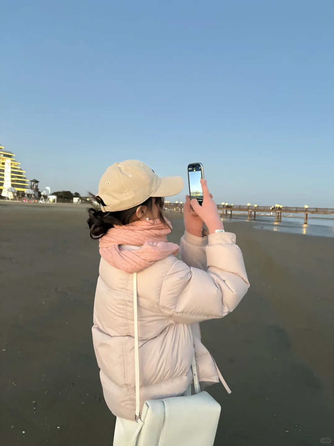 海边黄昏拍照 浪漫氛围时刻🩵