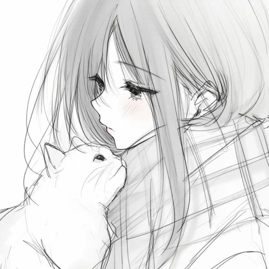 素描线稿头像呀