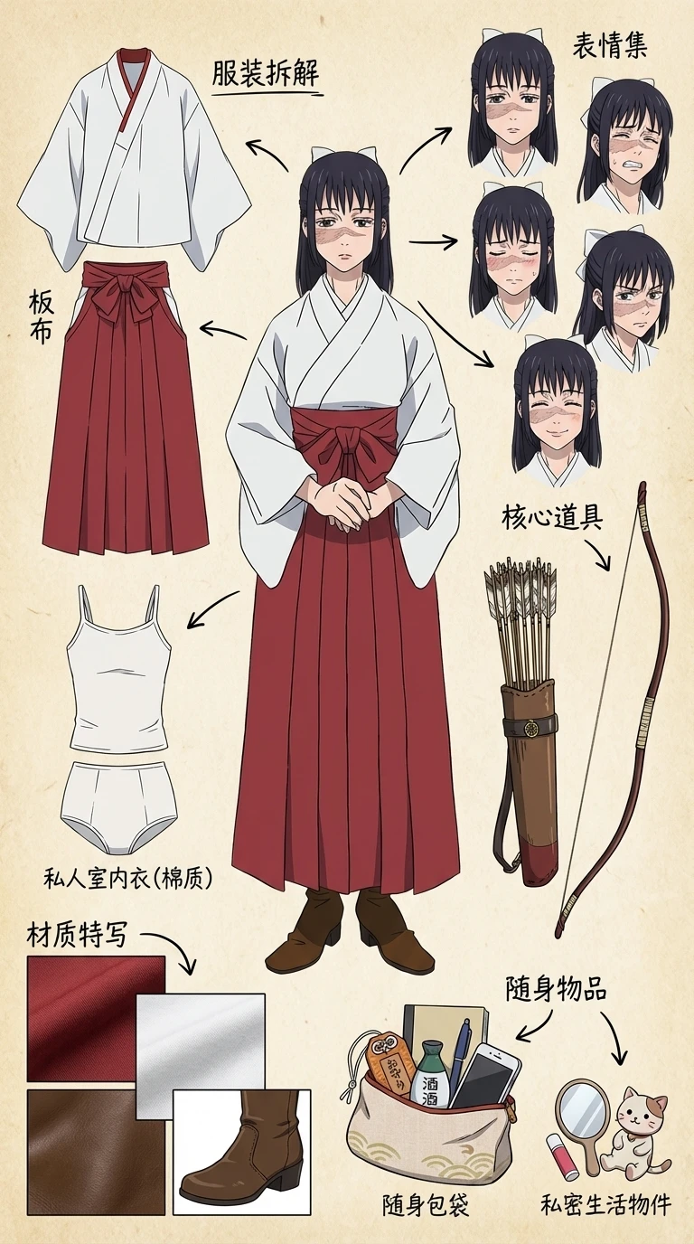 NanoBanana像素级拆解穿搭-咒术回战