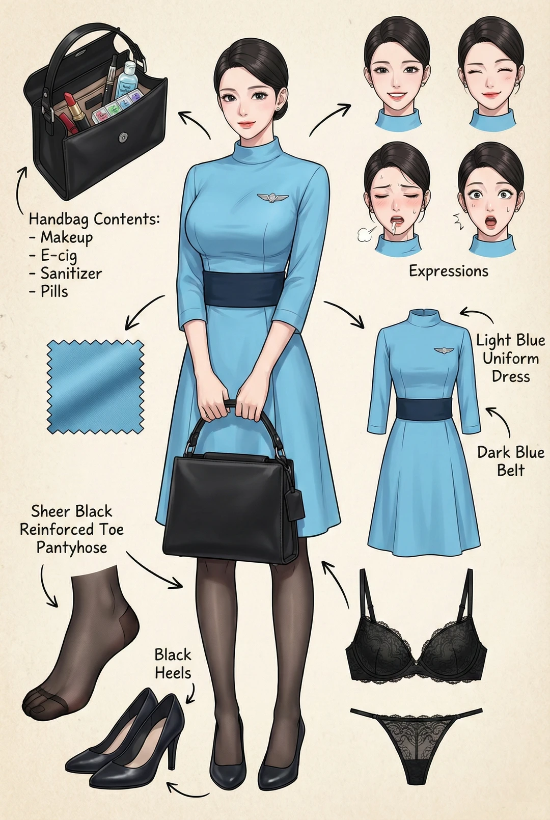 AI十四款空姐制服合集！Gemini Nano制服美学