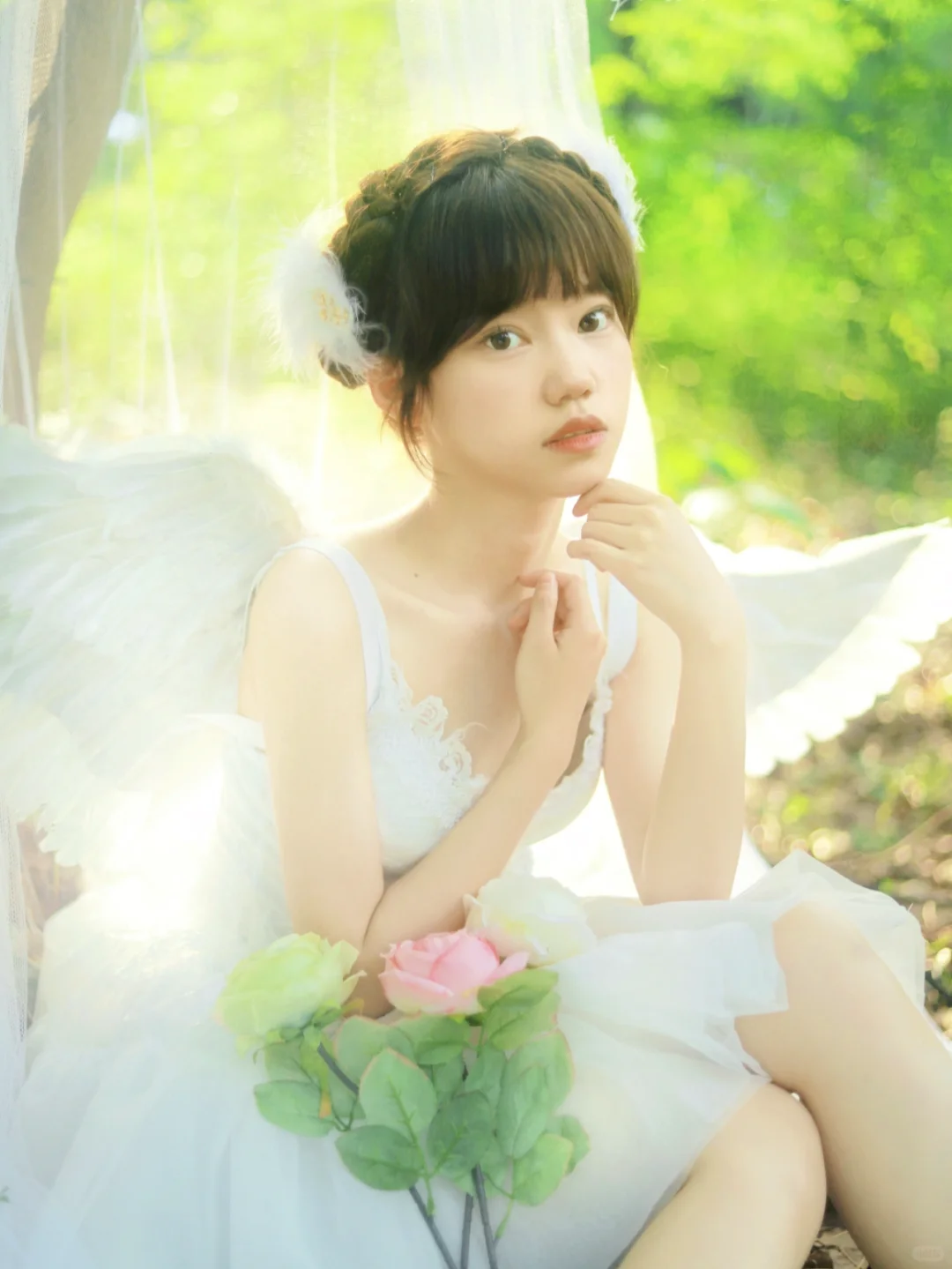 天使翅膀拍照！