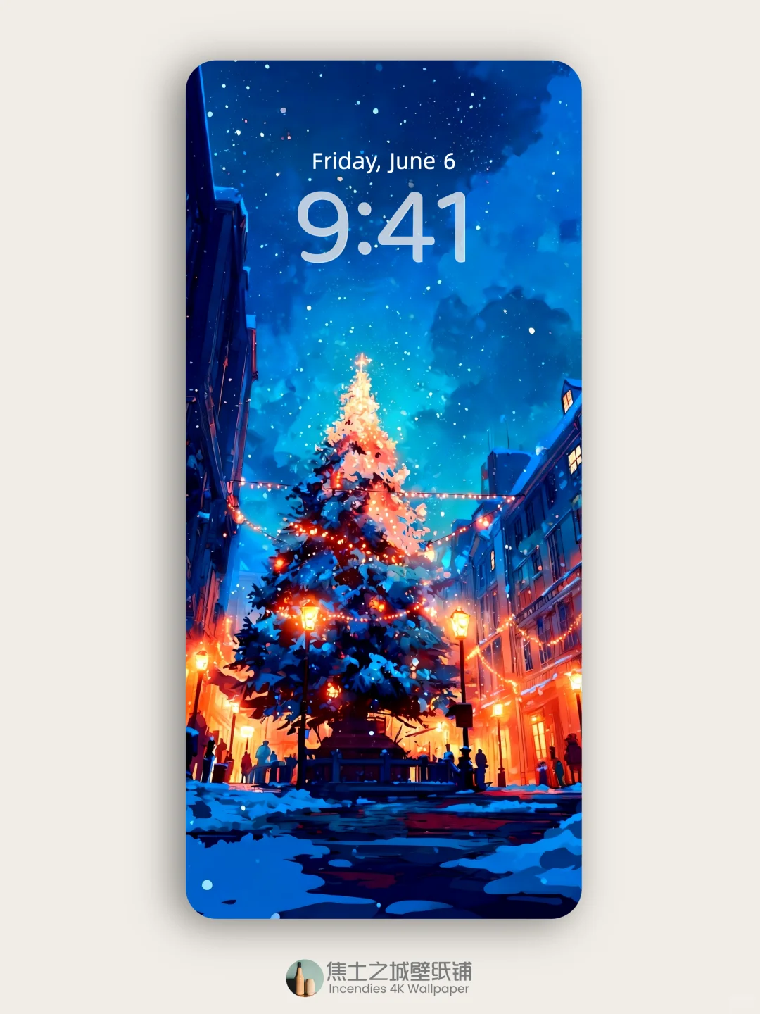 壁纸 | 雪夜的圣诞，有暖灯亮起