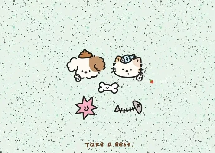 壁纸分享，薄荷绿ins风小熊