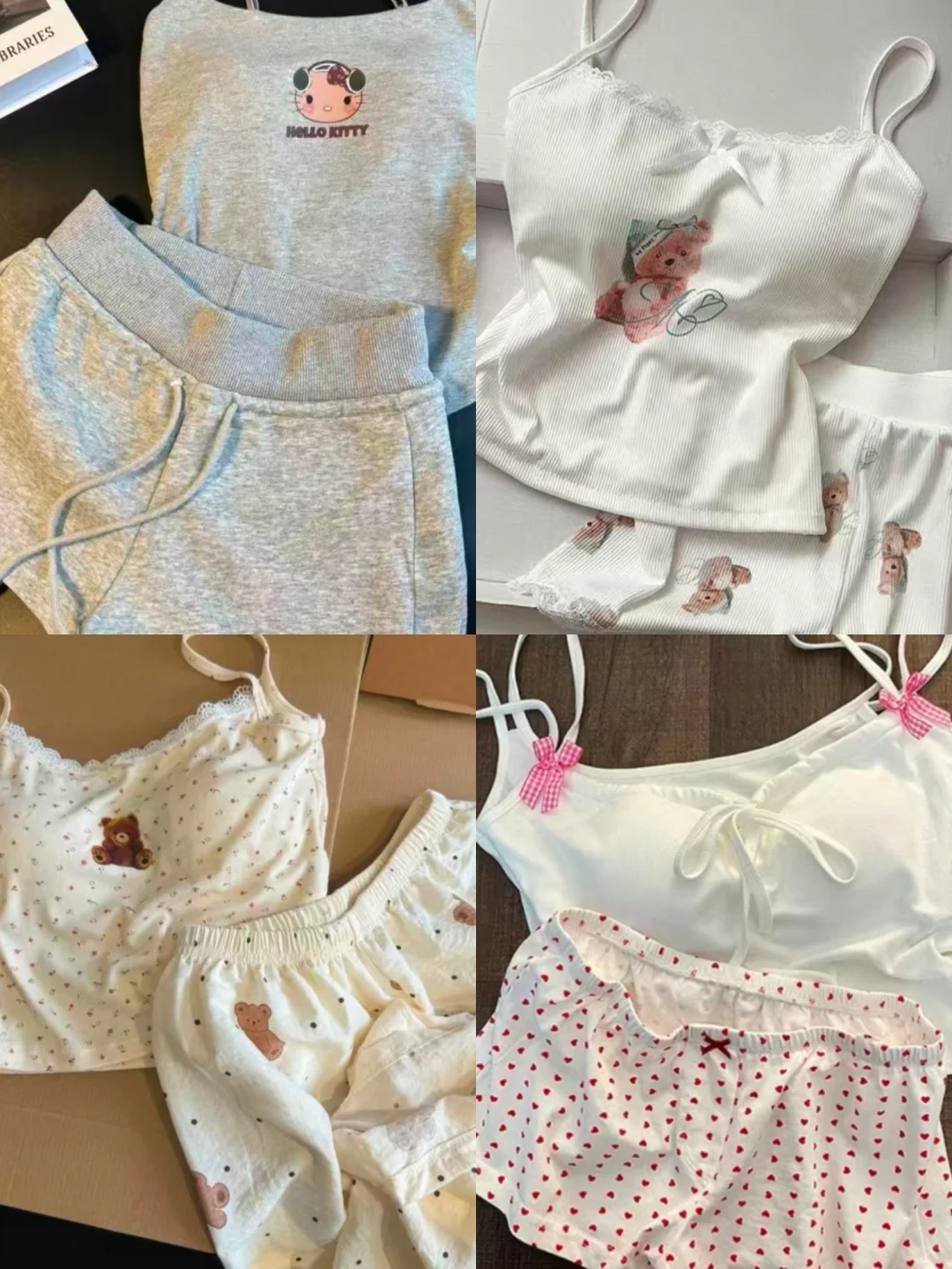 【甜心小吊带】胸垫背心+短裤两件套 ，美爆