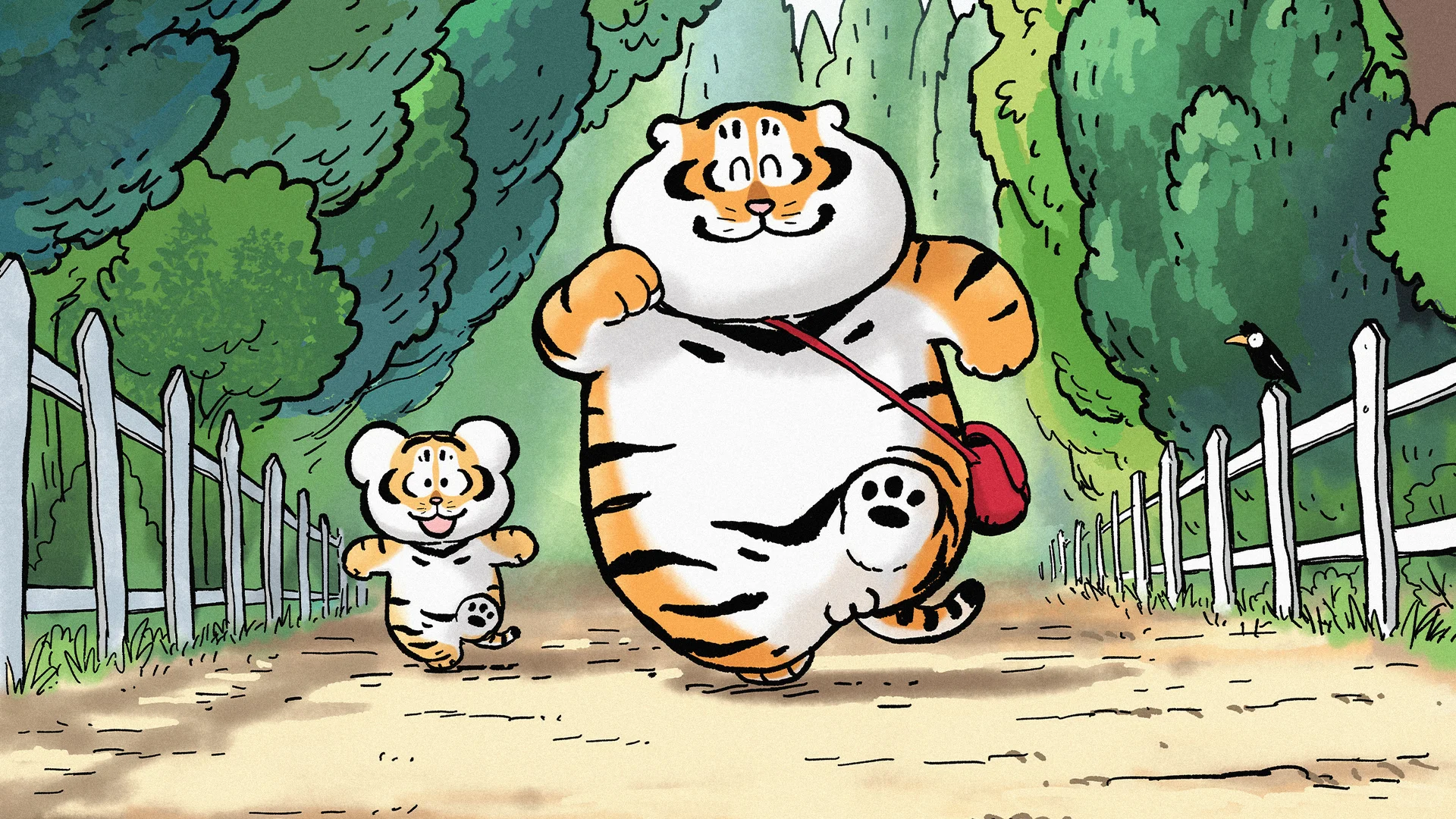 可爱胖虎壁纸，适合笔记本平板