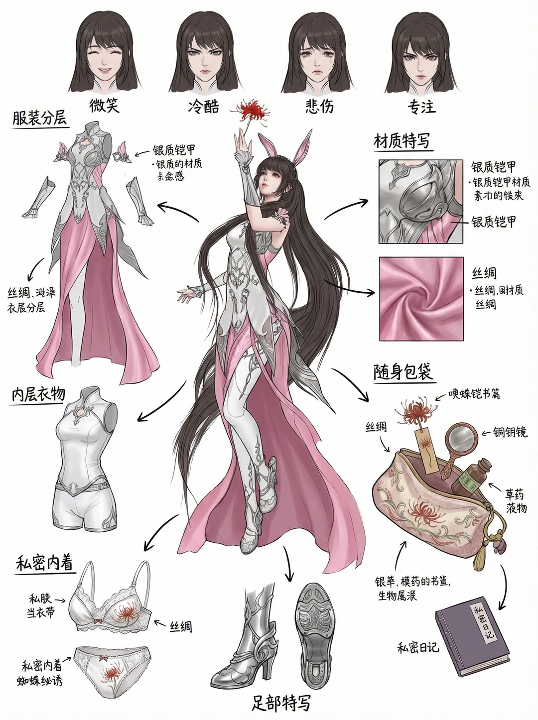 国漫角色像素拆解 白粉系列🥰