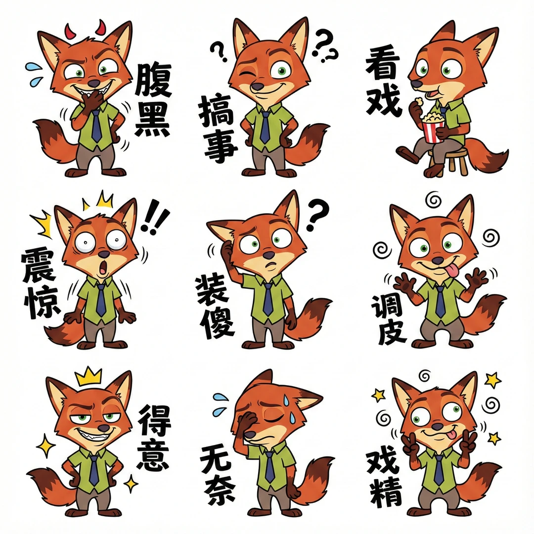 被萌晕啦💖分享9款疯狂动物城表情包~