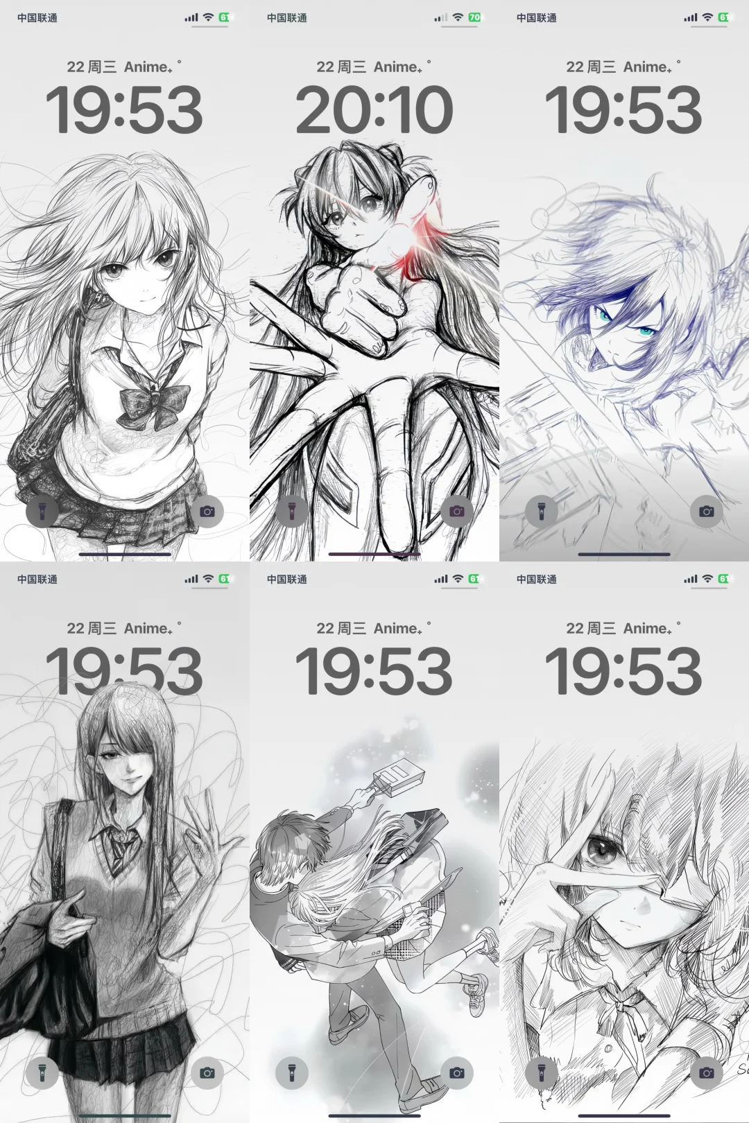 动漫黑白线条壁纸