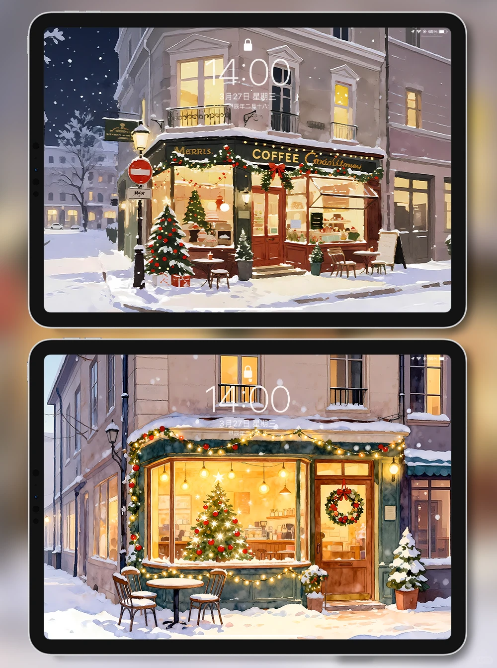 X509-圣诞街角|iPad壁纸|电脑|手机壁纸 4k